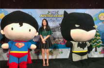 Rebecca with Superman and Batman